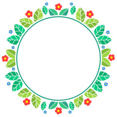 Spring themed floral circular frame design