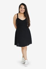 Fototapeta premium Asian Girl Posing Joyful Pretty Standing Studio Concept