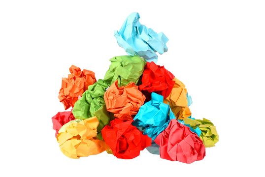 Zerkn&uuml;llte bunte Papierkugeln