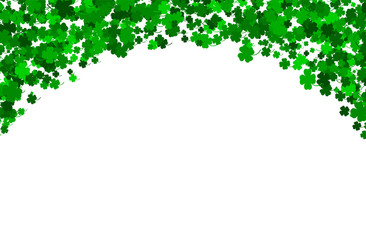 St. Patrick's Day background made of four leaf clover. Vector illustration