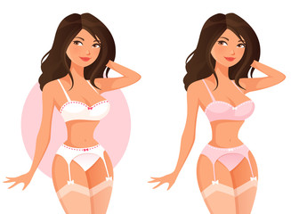 beautiful cartoon girl in lingerie