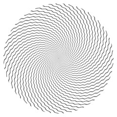 Circle design element. Zigzag lines texture.