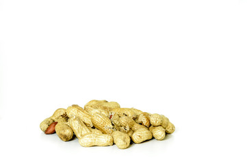 a couple of peanuts, isolated on white background