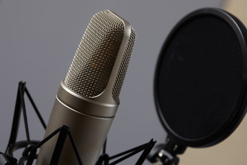microphone in a recording studio