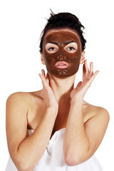 Woman with a mask on his face