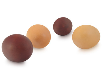 Easter eggs coloured in brown dark and lite