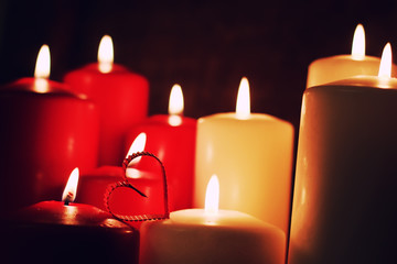 love heart shape candle