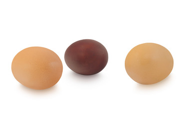 Easter eggs coloured in brown dark and lite