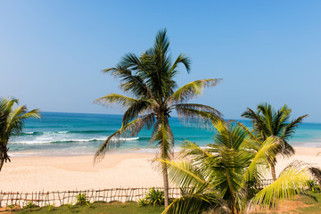 Tropical beach on indian ocean in Sri Lanka