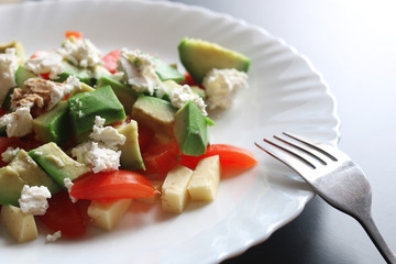 Fresh avocado delicious Mediterranean salad