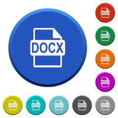 Fototapeta na wymiar DOCX file format beveled buttons