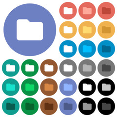 Single folder round flat multi colored icons