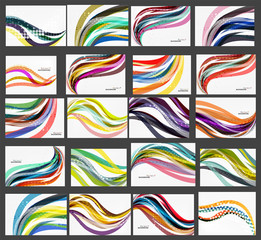 Set of wave elegant modern geometrical templates