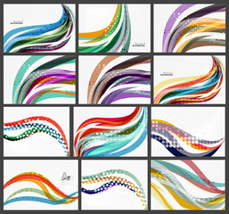 Set of wave elegant modern geometrical templates