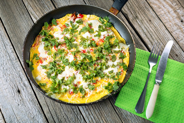  Omelette in a frypan