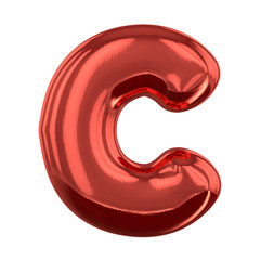 Inflatable letters of the alphabet. 3D rendering