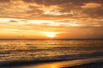 sunset sky in Bali, Asia ocean