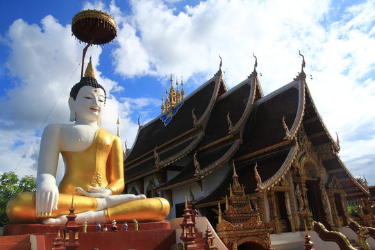 buddha image and beautiful temple.