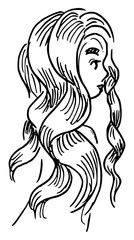 Pentekening profiel dame