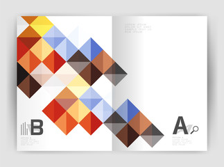 Fototapeta premium Vector square minimalistic abstract background, print template business brochure a4
