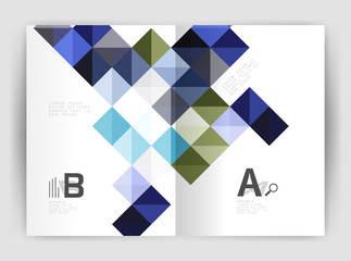 Vector square minimalistic abstract background, print template business brochure a4