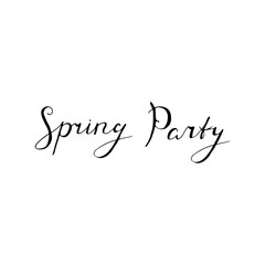 Spring party. Hand lettering isolated on a white background.