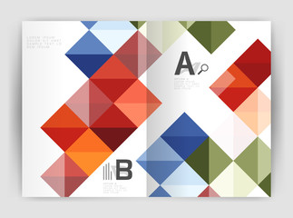 Vector square minimalistic abstract background, print template business brochure a4