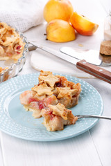 Homemade apple pie with cranberries and cinnamon