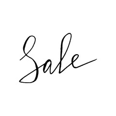 Sale lettering design on a white background.