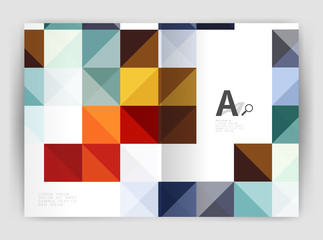 Fototapeta premium Vector square minimalistic abstract background, print template business brochure a4