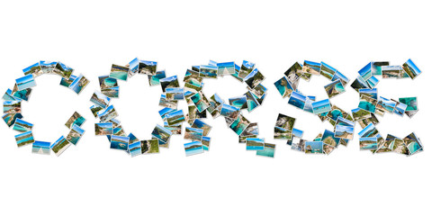 Photo collage of Corsica landscape in France