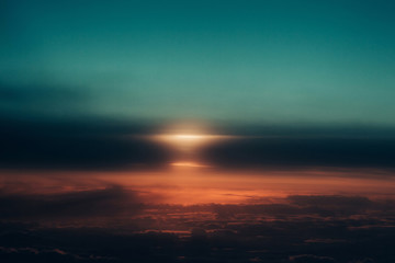 Thick soft clouds on idyllic dark blue sky