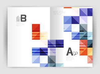 Minimalistic square brochure or leaflet business template