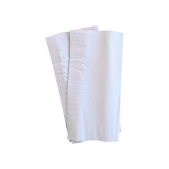 two pieces of white tissue paper isolated on white
