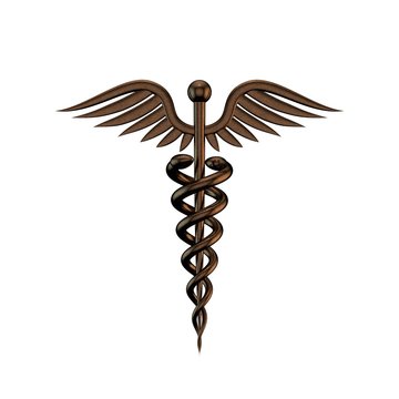 Metallic medical symbol. Isolated on white background. 3D rendering illustration.