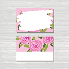 visit cards with flowers