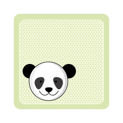 colorful greeting card with picture panda animal vector illustration