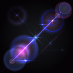 Obraz premium Abstract image of lens flares star lights and glow. Resizable illustration.
