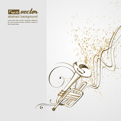 Music. Notes, lines, trumpet. © haramambura