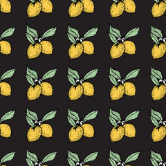 Seamless pattern of lemons