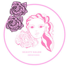 Banner, card for beauty salon.Vector illustration.