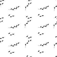 Floral seamless pattern with branches and leaves. Light and airy romantic design on a white background. Great for textile, wallpaper, wrapping paper.