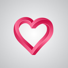 Pink logo heart icon. Vector illustration.