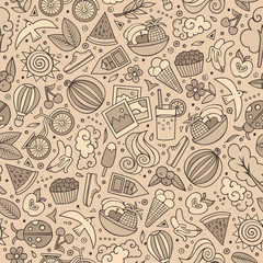Cartoon summer time seamless pattern