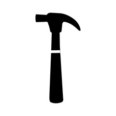 black silhouette with hammer tool vector illustration