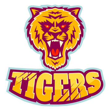 sport logo with tiger head.