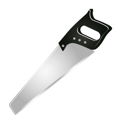 grayscale silhouette color of handsaw tool vector illustration