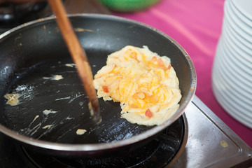 Fried egg in a frying pan
