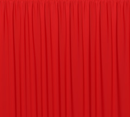 Red background closed curtain in theater. 3d rendering