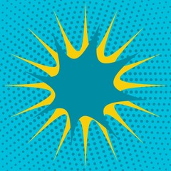 Naklejka premium Abstract creative concept vector comic pop art style blank, layout template with clouds beams and isolated dots pattern on background. For sale banner, empty bubble, illustration halftone book design